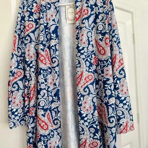 Paisley Print Kimono in Blue and Red